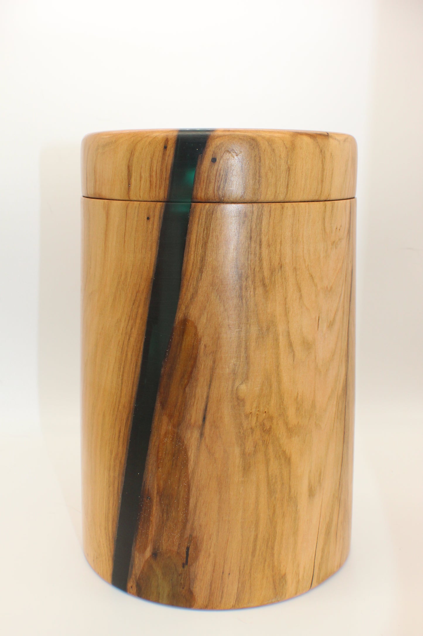 Cherry Canister with Green resin inlay