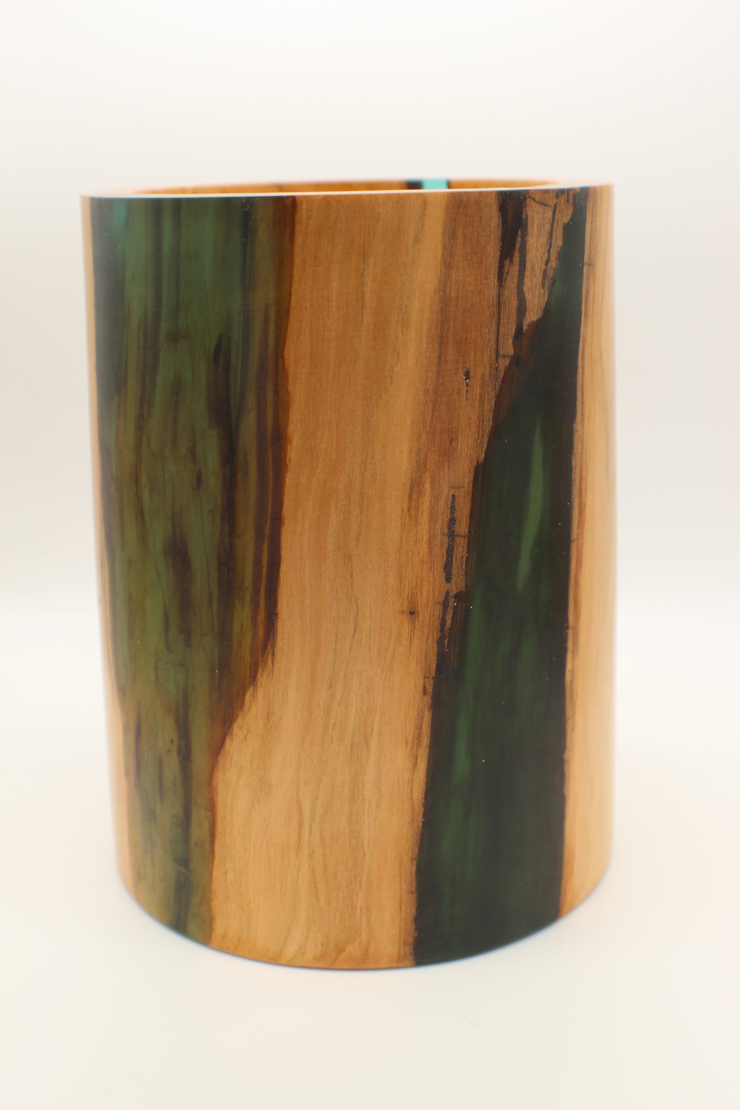 Cherry Canister with Green resin inlay