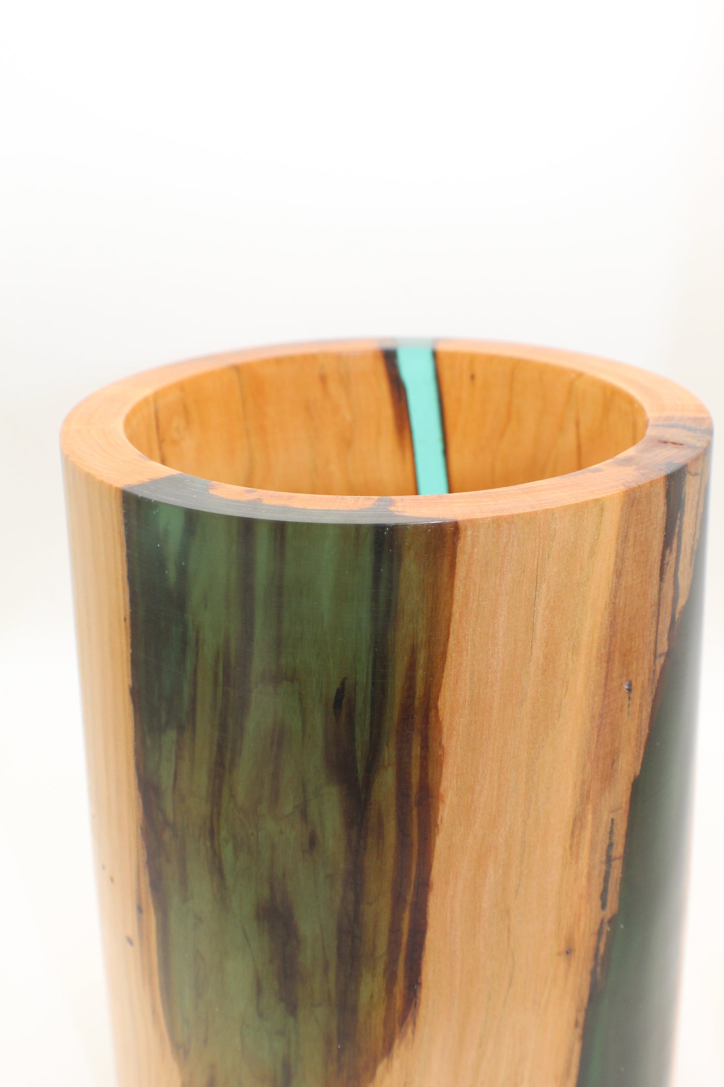 Cherry Canister with Green resin inlay