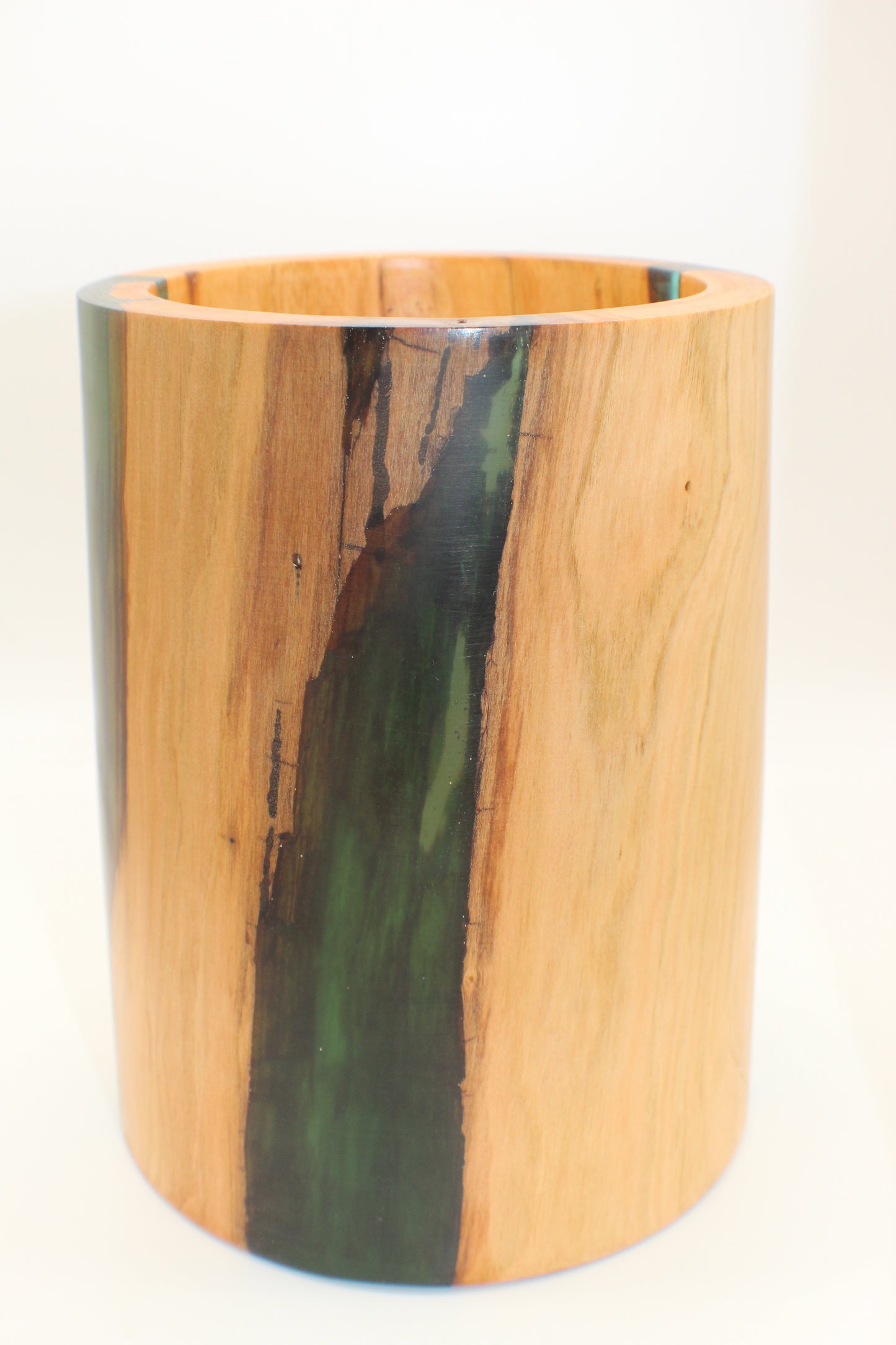 Cherry Canister with Green resin inlay