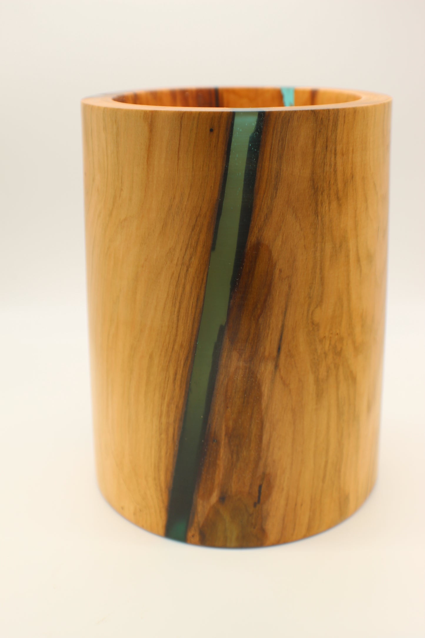 Cherry Canister with Green resin inlay