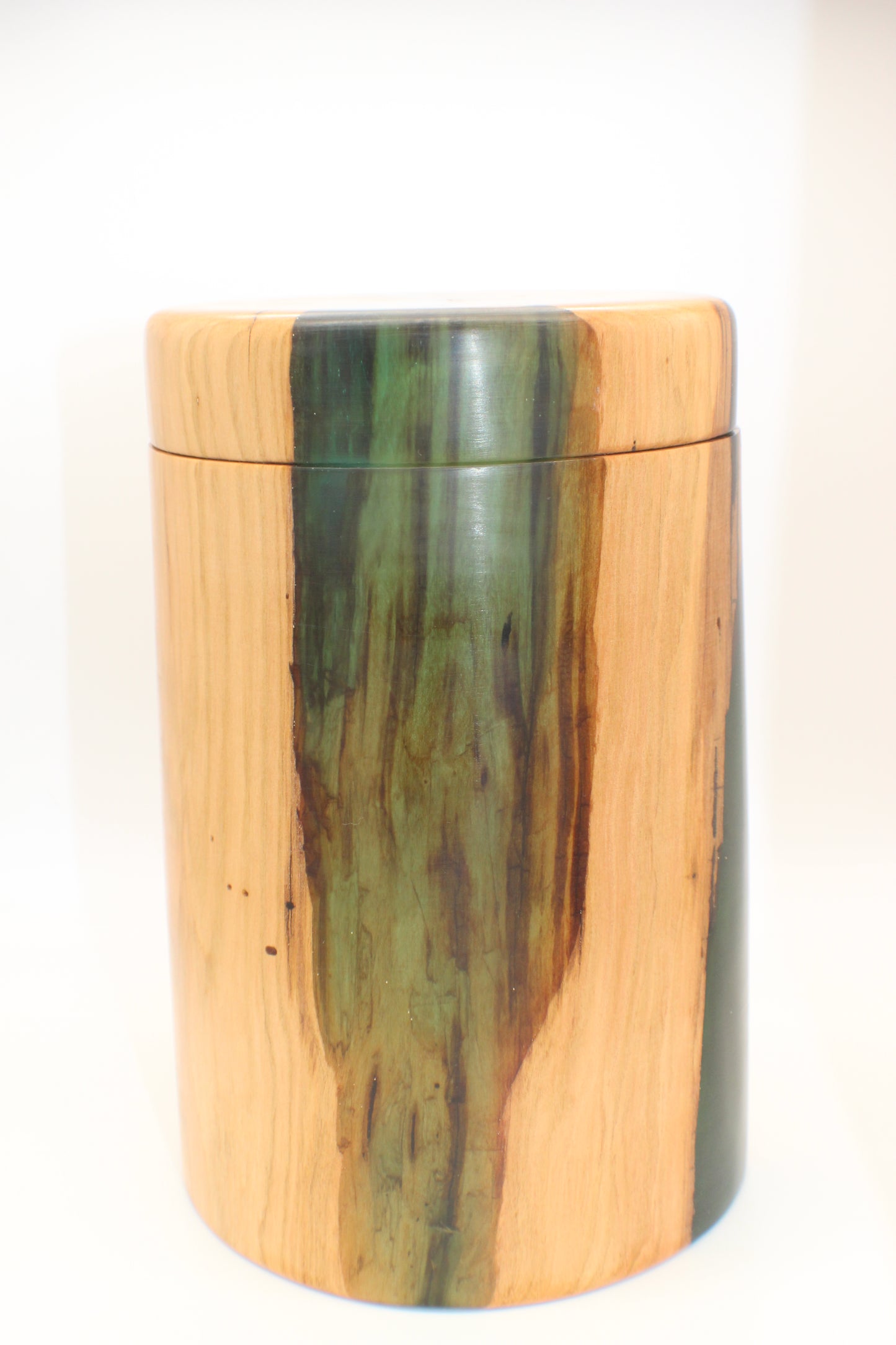 Cherry Canister with Green resin inlay