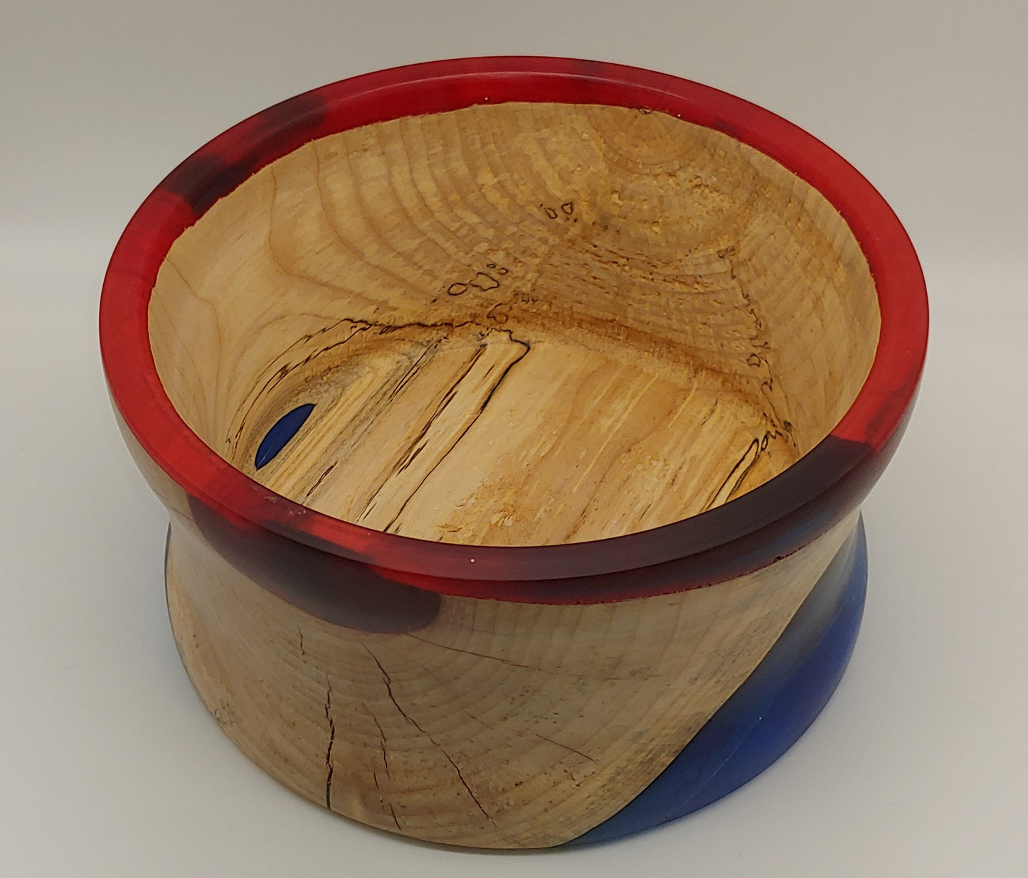 Red, White and Blue Spalted Maple Bowl