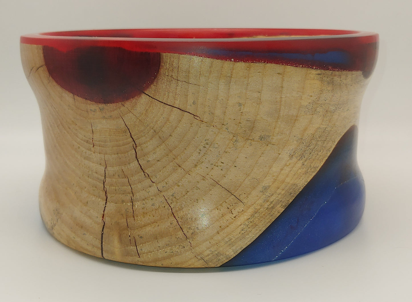 Red, White and Blue Spalted Maple Bowl