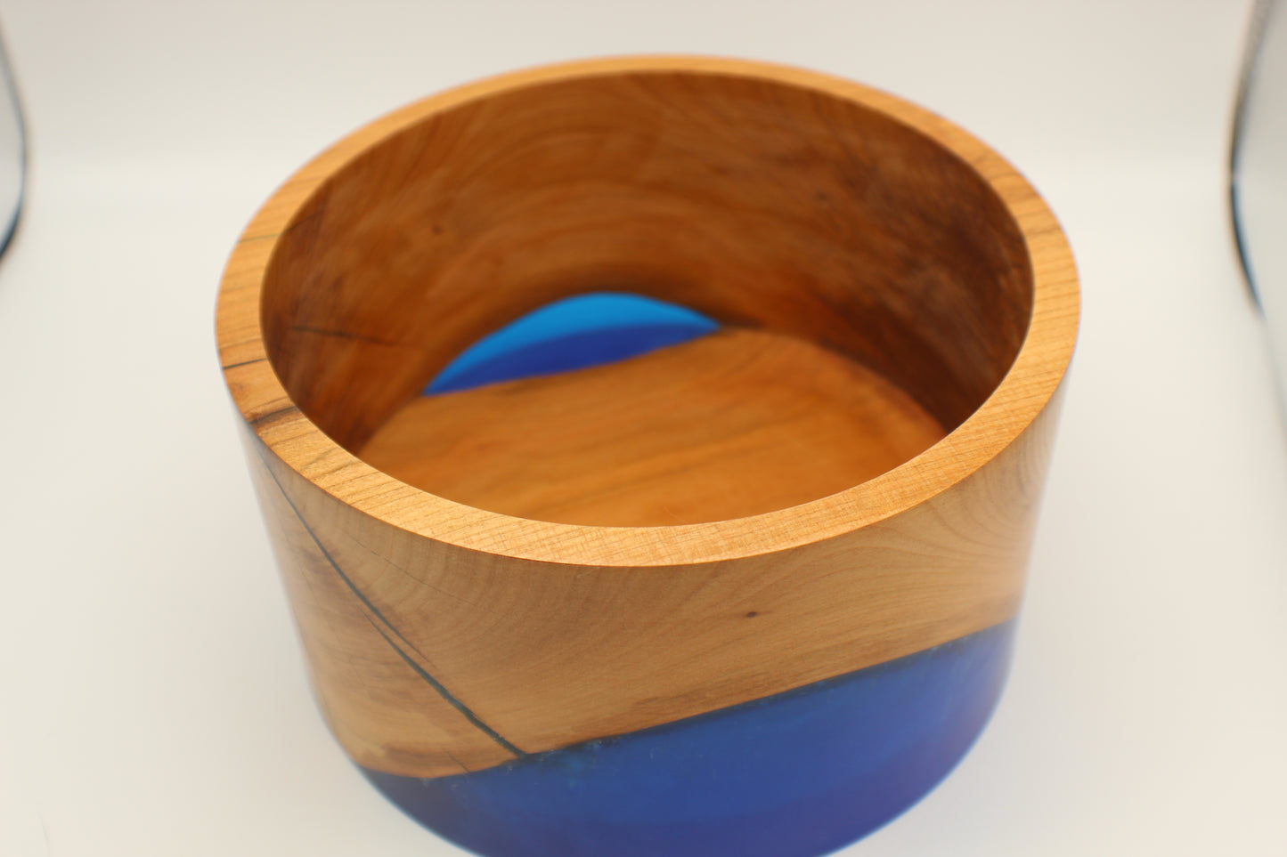 Cherry Bowl with Blue resin inlay
