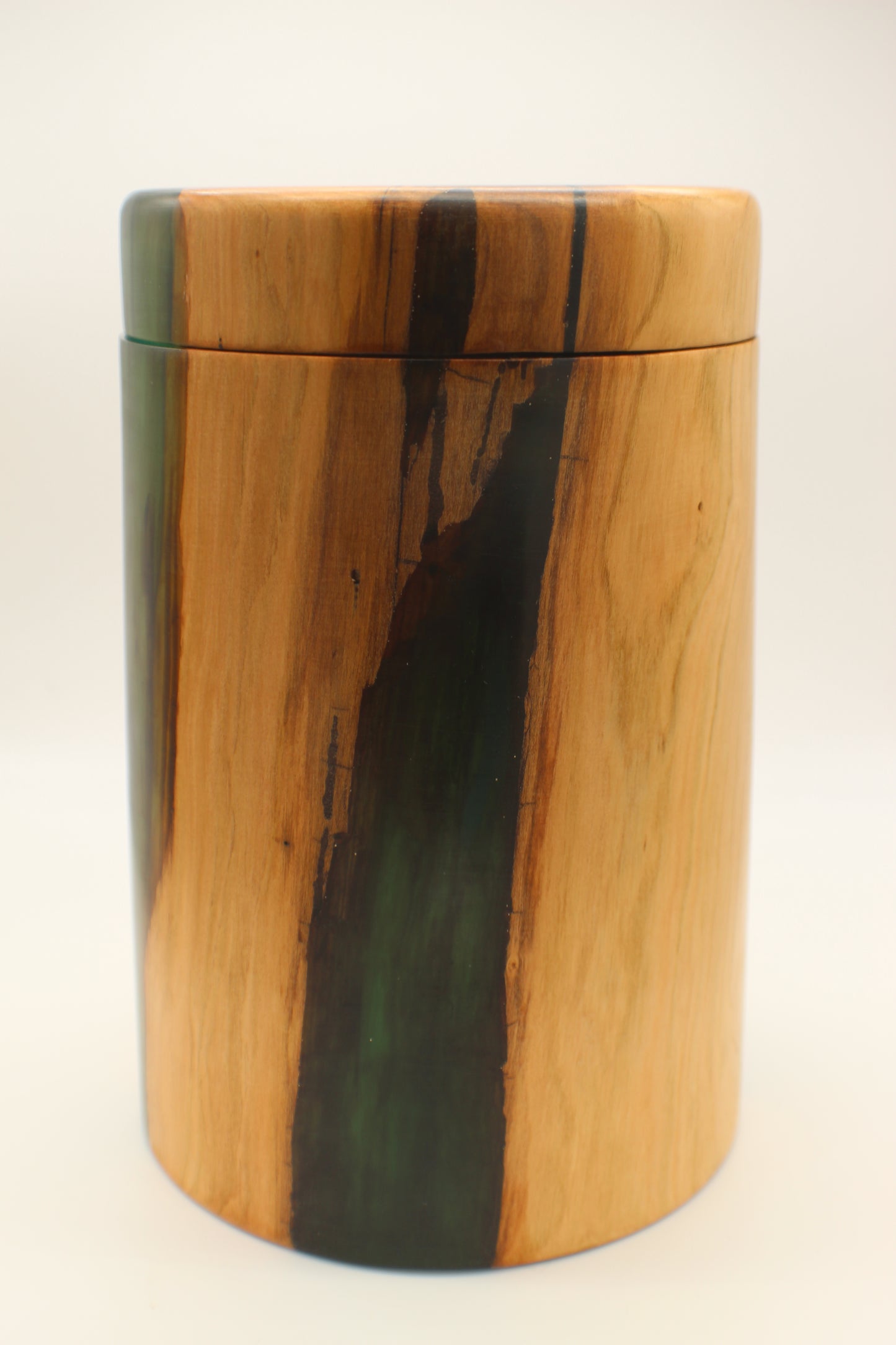 Cherry Canister with Green resin inlay