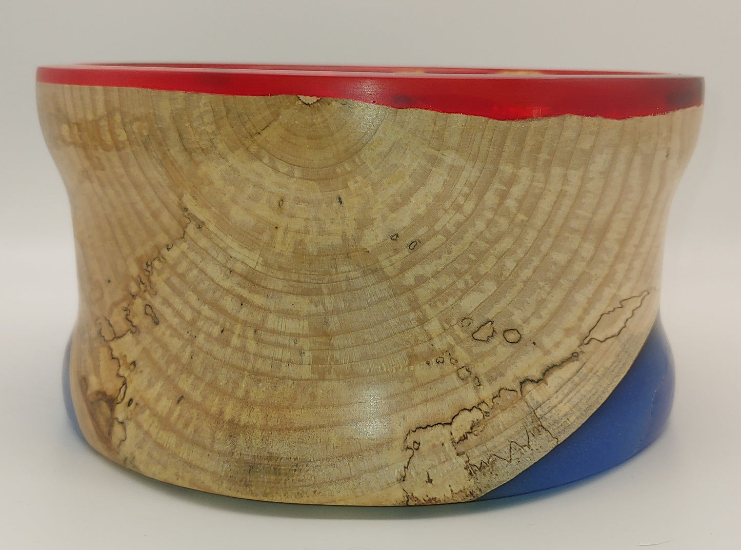 Red, White and Blue Spalted Maple Bowl